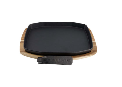 Cast Iron Sizzling Plate & Holder