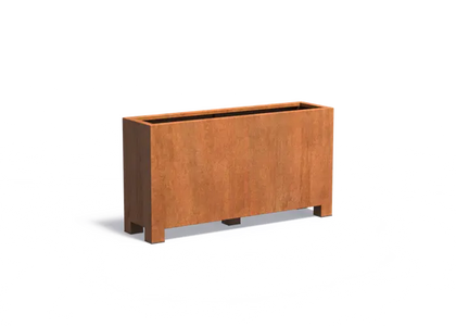 Buitenpotten Carrez met poten - Cortenstaal - rechthoek