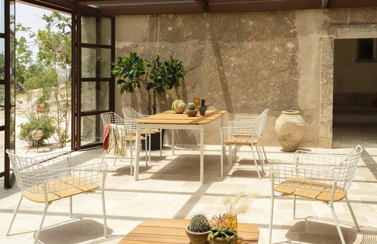 Lyze armchair Aluminium + Teak / 2 stuks