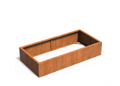 Buitenpotten Carrez zonder bodem - Cortenstaal - Rechthoek