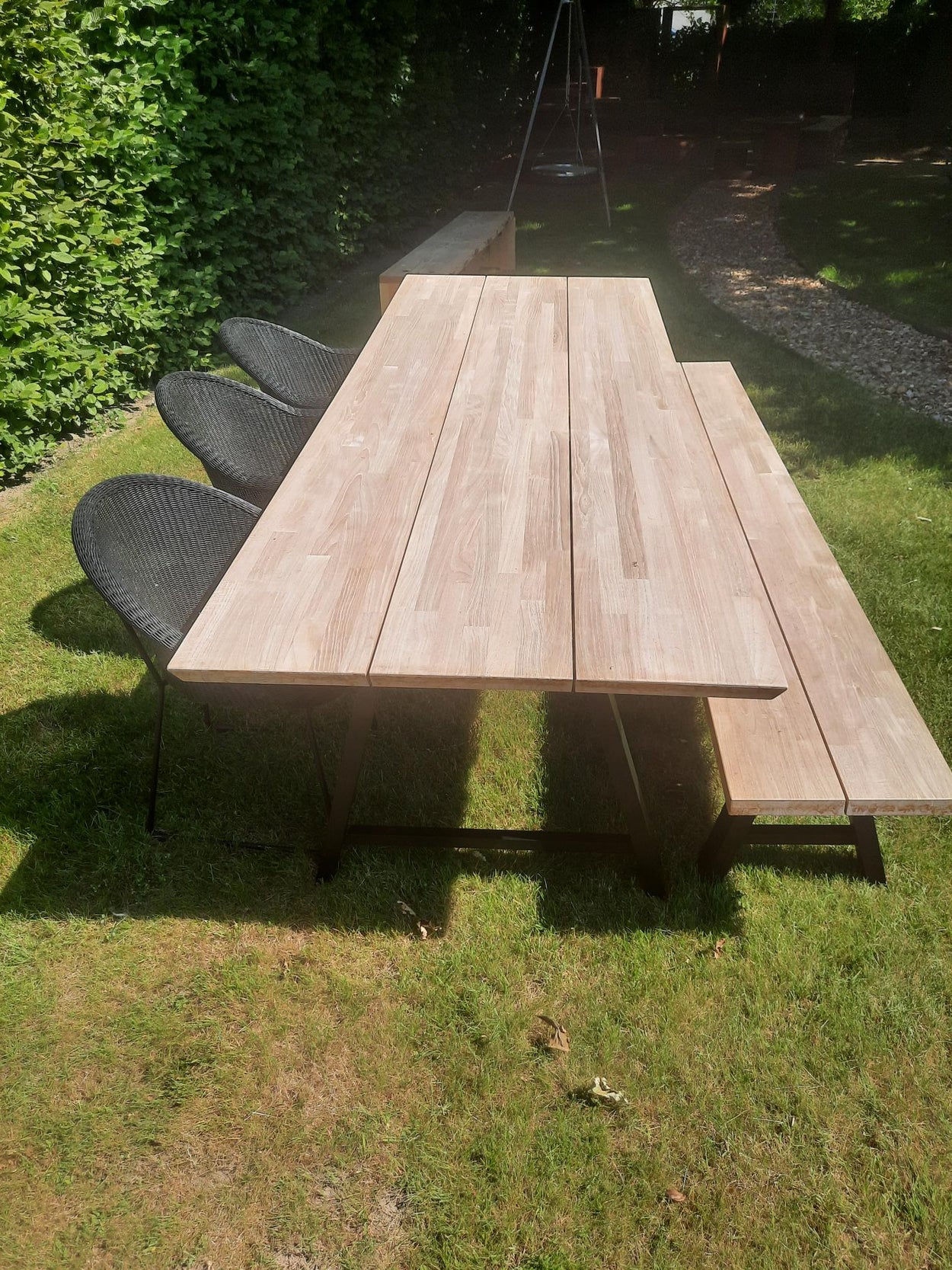 Set Matteo Dining Table + 2x Matteo Bench + Edgard Dining Chair x4
