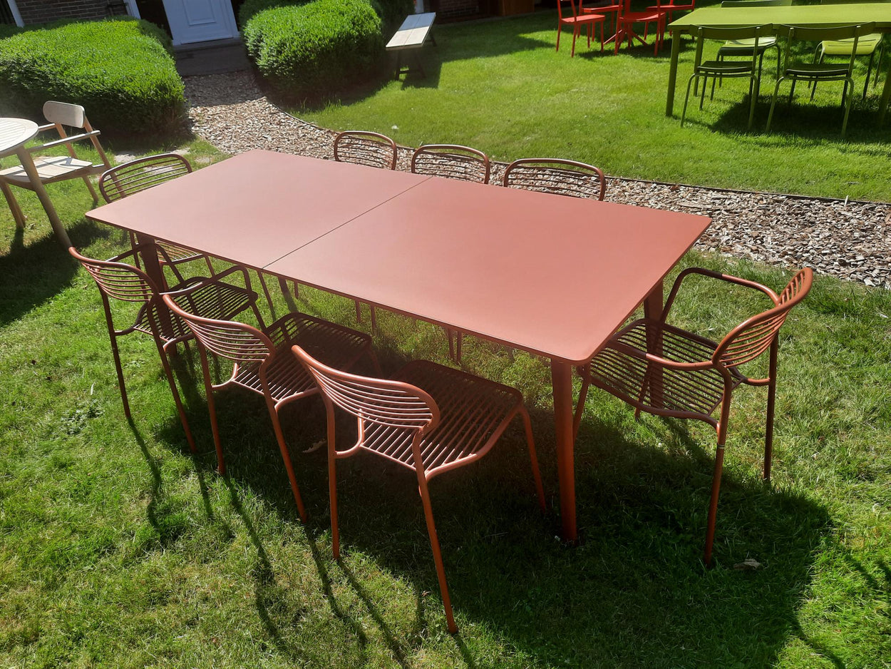 Set Plus4 tafel 220x90 verlengbaar+110, Apero chair x4 en Apero armchair x6