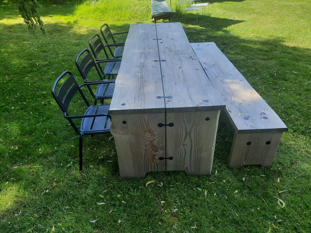 Set Forestry Table + Forestry Bench + Star Armchair 4x — Vier Seizoenen