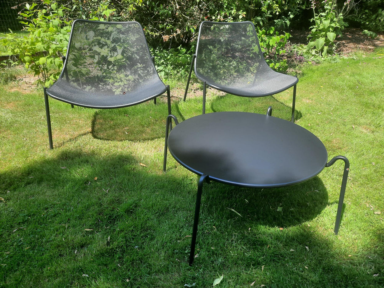 Set Round loungestoelen x2 + Rio R50 Ø80 cm Coffee Table