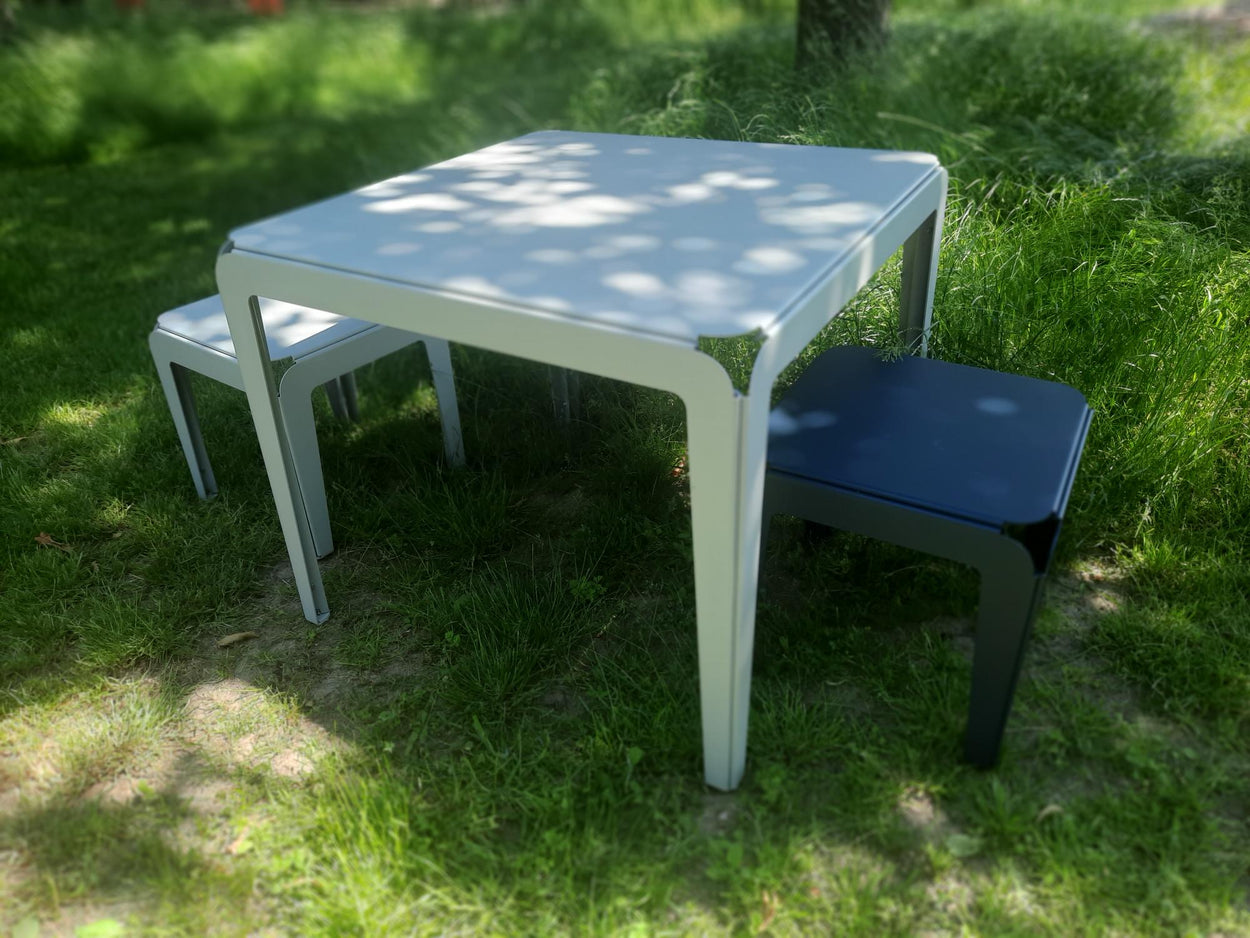 Set Bended table 90x90 & 2x bended kruk