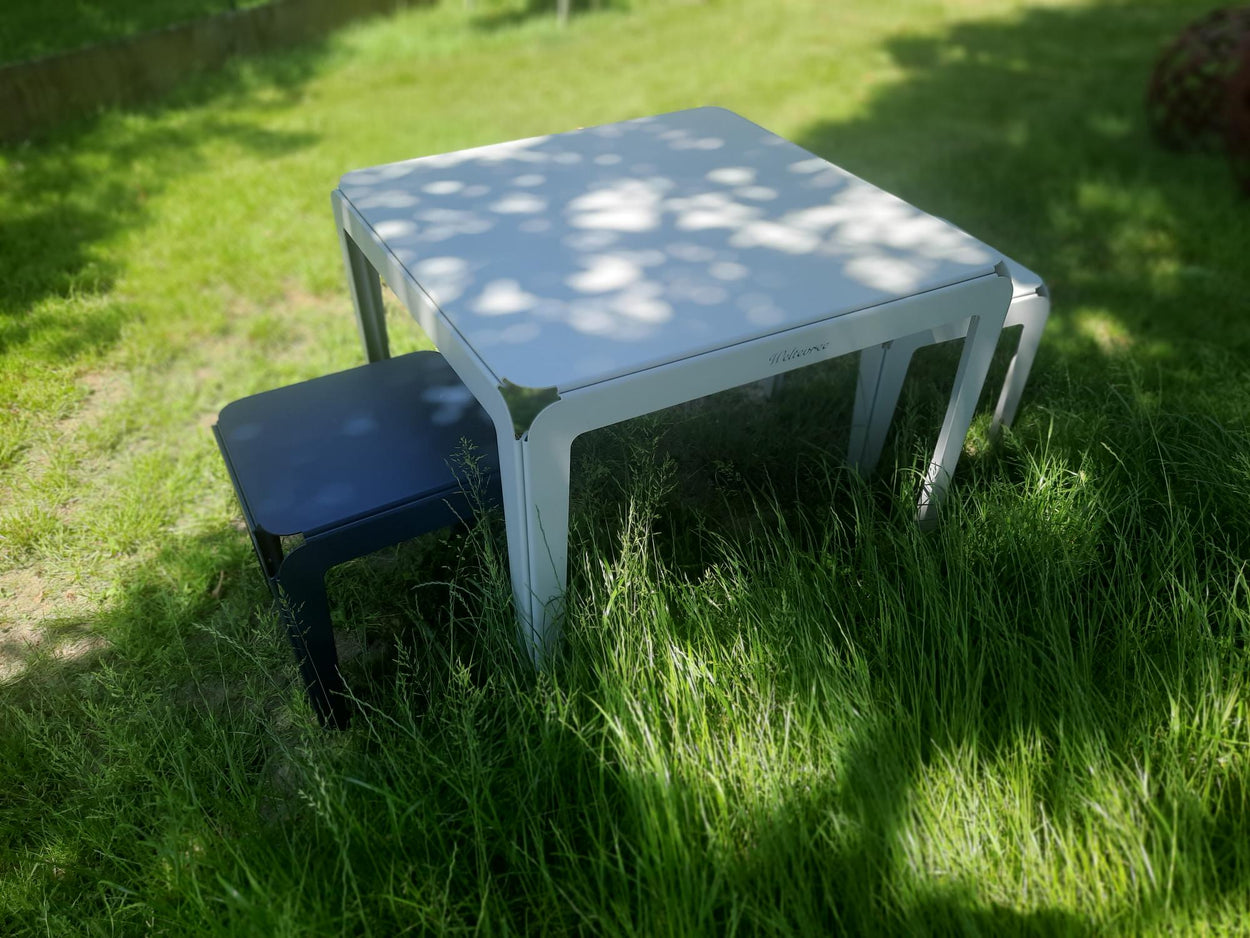 Set Bended table 90x90 & 2x bended kruk