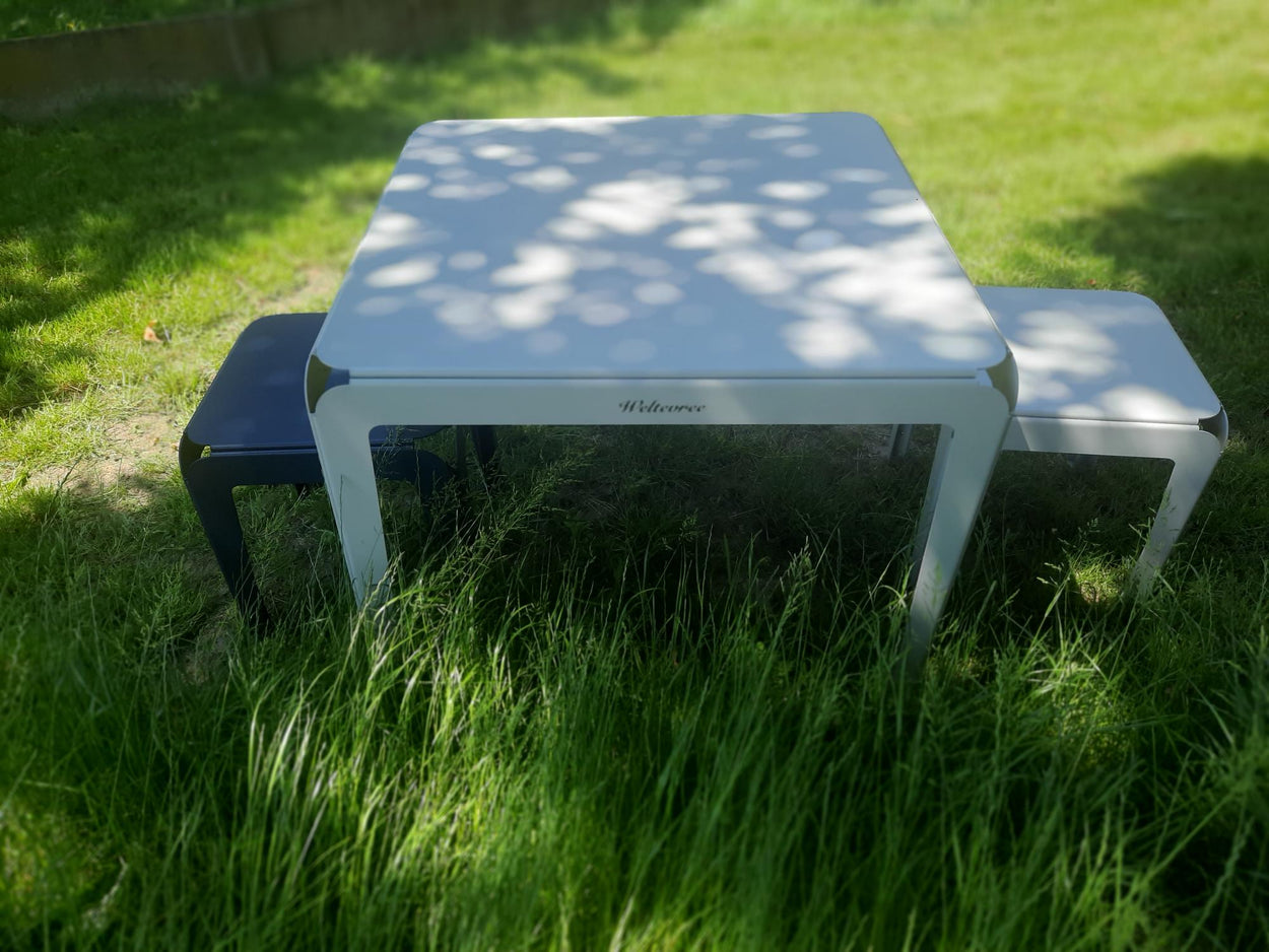Set Bended table 90x90 & 2x bended kruk