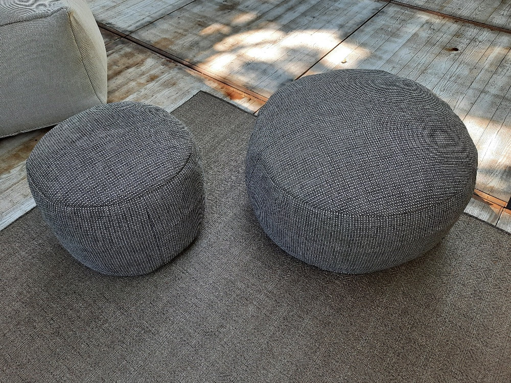 Dotty Poef rond 70cm out/indoor Grijs