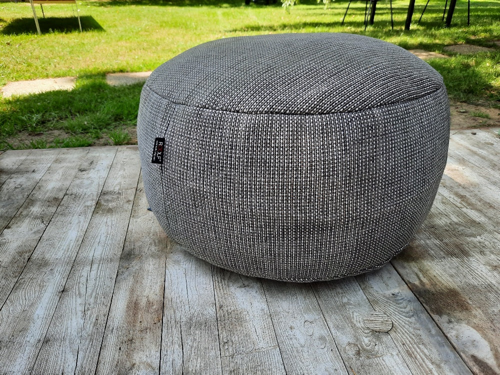 Dotty Poef rond 70cm out/indoor Grijs