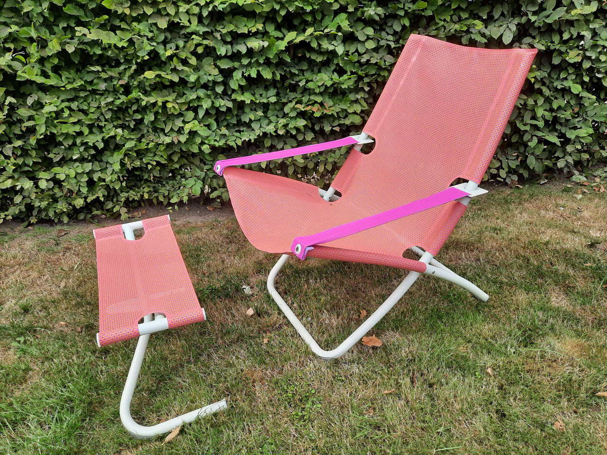 Snooze loungestoel met foot stool - Roze