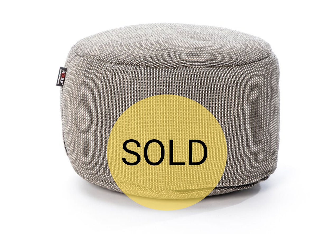 Dotty Poef rond 70cm out/indoor Grijs