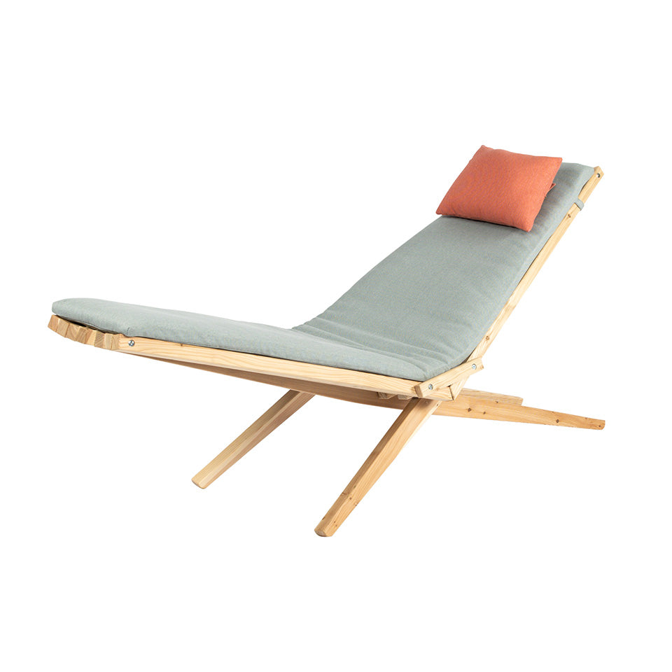 Woodlounger en kussen