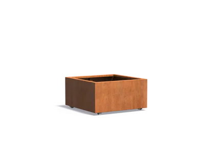 Buitenpotten Carrez met wielen - Cortenstaal - vierkant