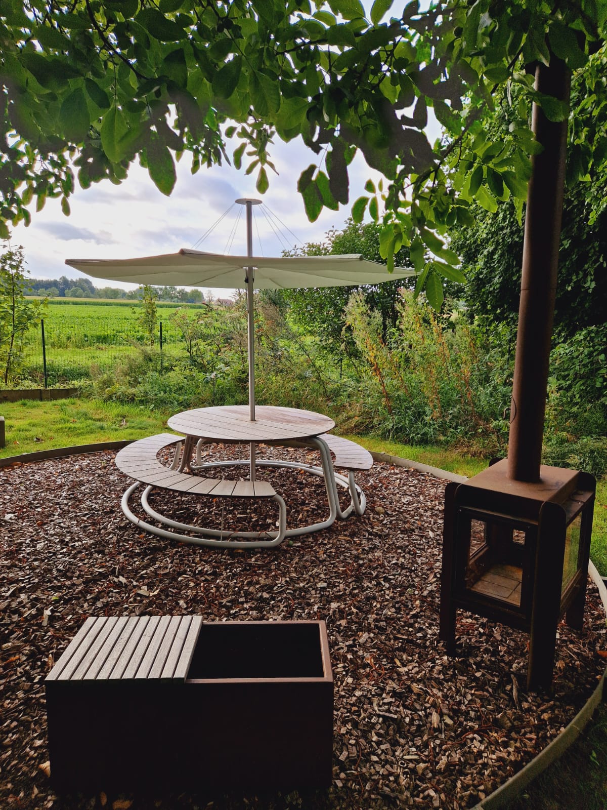 The Circle Set - Lichtgrijs + Infina parasol - Munt