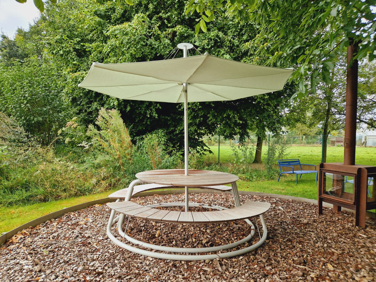 The Circle Set - Lichtgrijs + Infina parasol - Munt