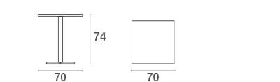 Set Darwin tafel 80x80 + Rio R50 armchair x2 - White
