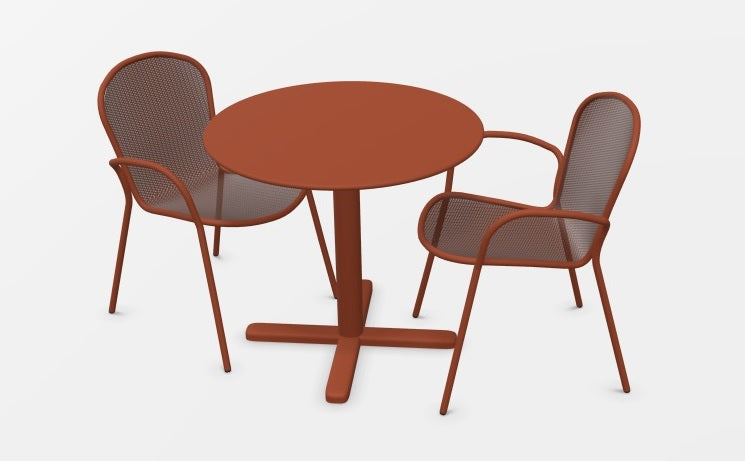 Set Darwin tafel Ø 80 cm / Ronda X armchair x2 - Maple red