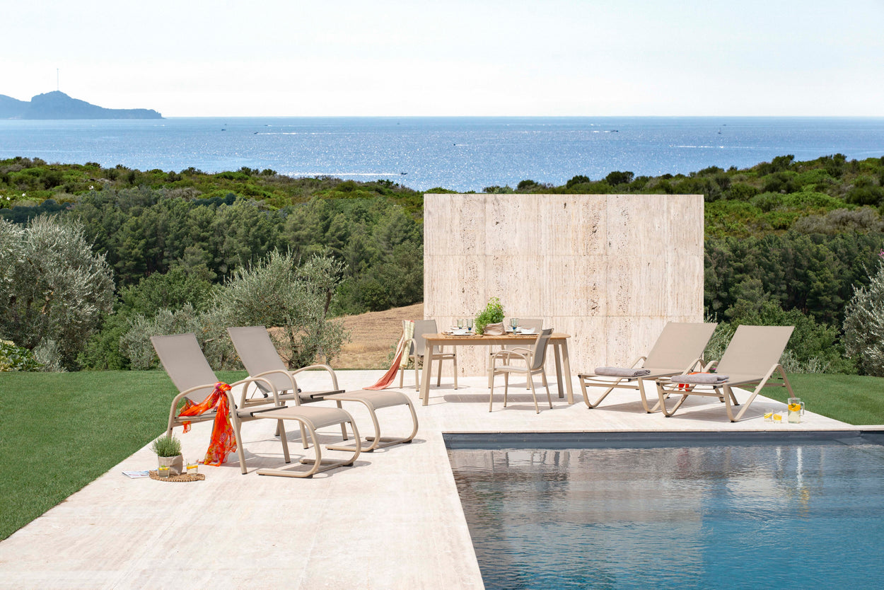 Set Holly Lounge chair met verstelbare leuning + Footrest / 2 stuks