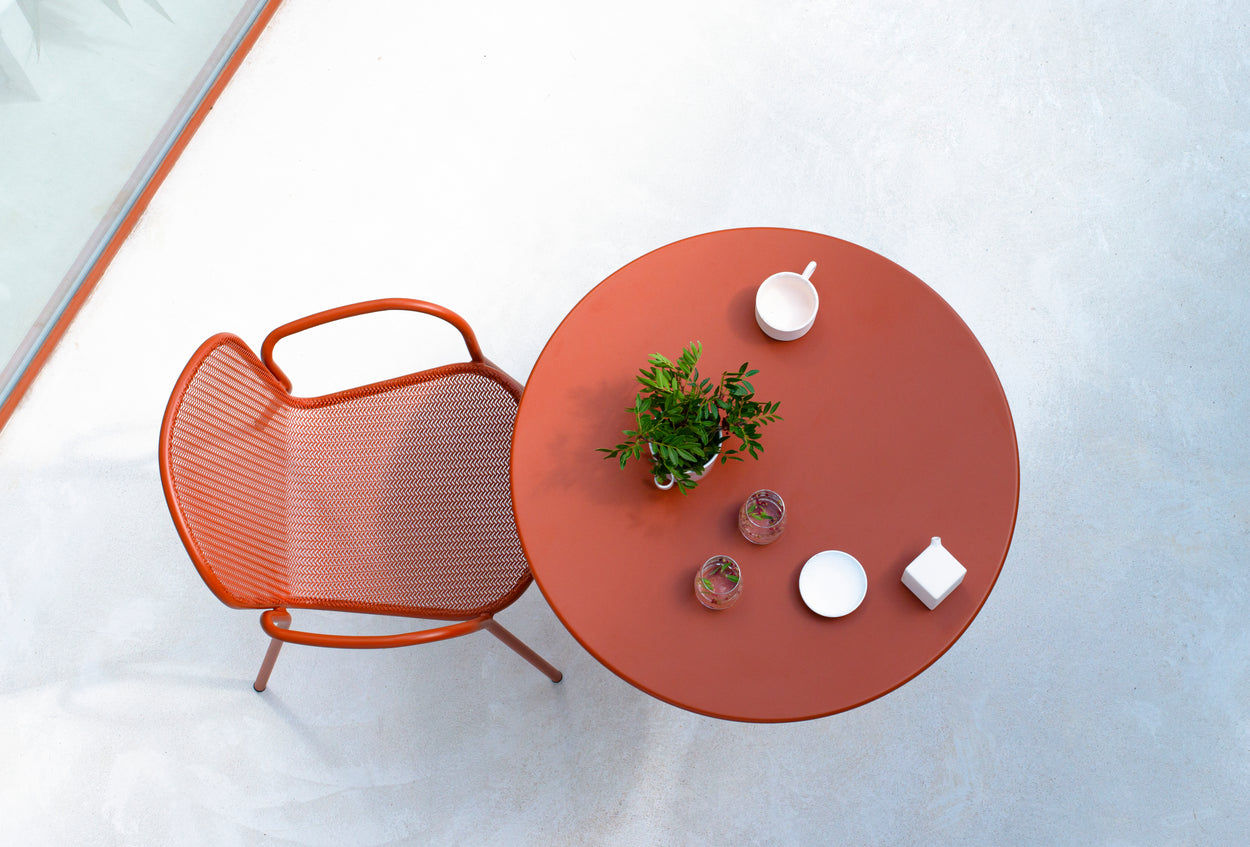 Set Darwin tafel Ø 80 cm / Ronda X armchair x2 - Maple red