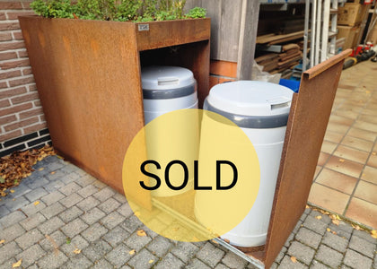 Afvalbak 70L dubbel - Corten