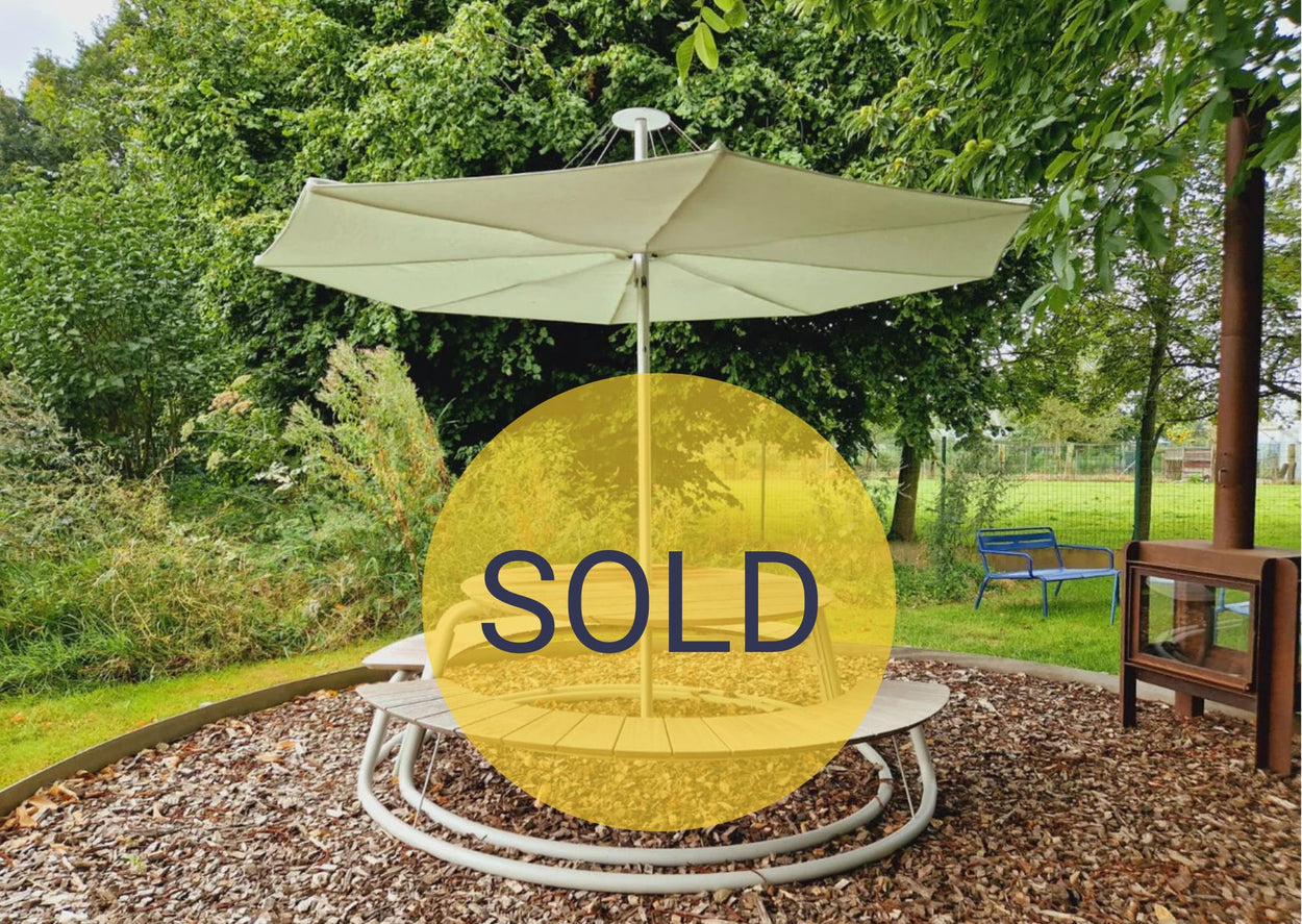 The Circle Set - Lichtgrijs + Infina parasol - Munt