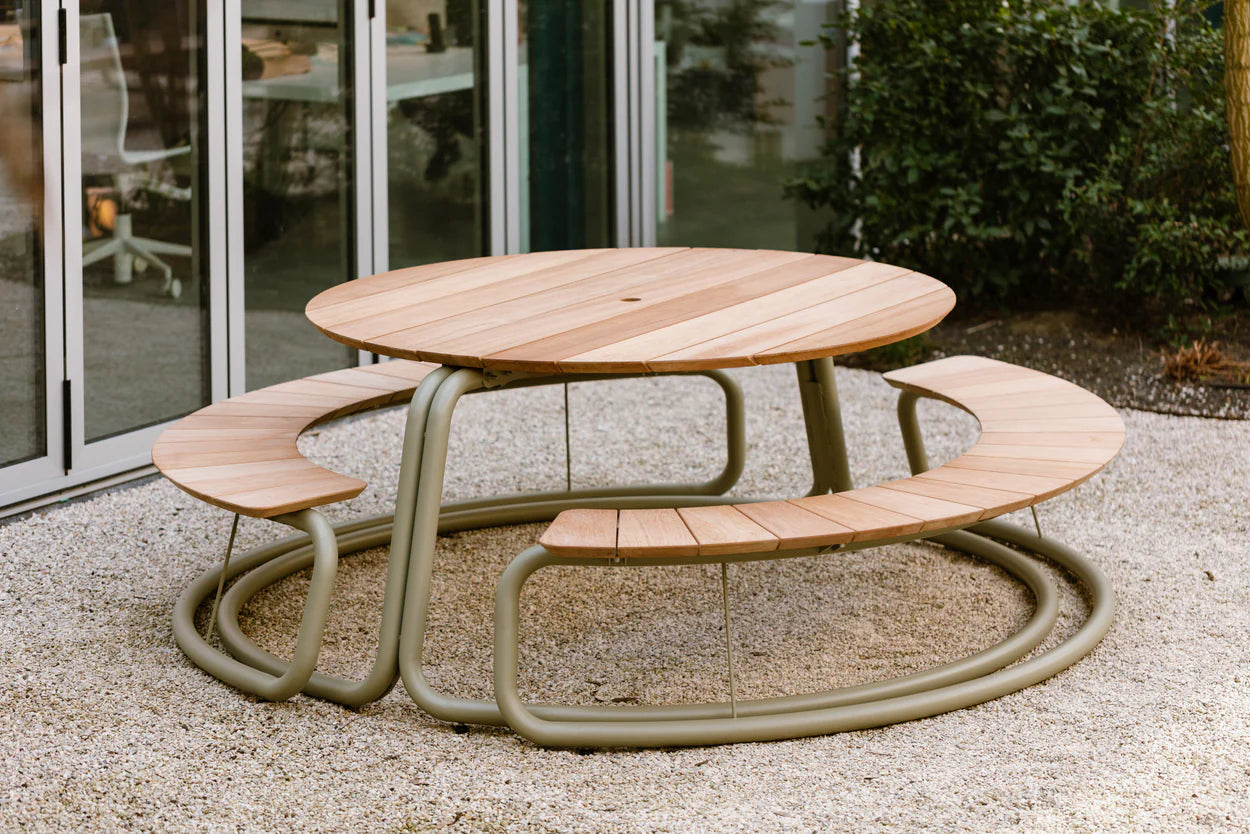 The Circle Set - Lichtgrijs + Infina parasol - Munt