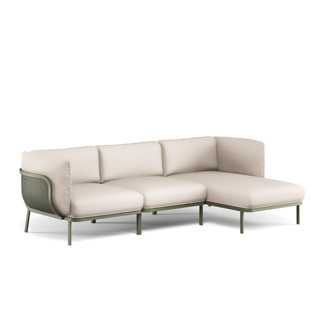 Set Cabla RVS - 3-seater sofa with daybed + 2 Coffee tables - Maple red