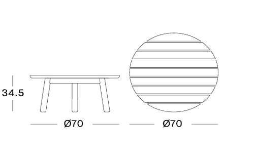 Set Anton Coffee table Ø70cm & Anton Side table Ø40cm