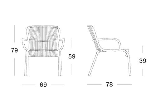 Set Loop lounge Chair / Loop footrest / Loop side table Moss