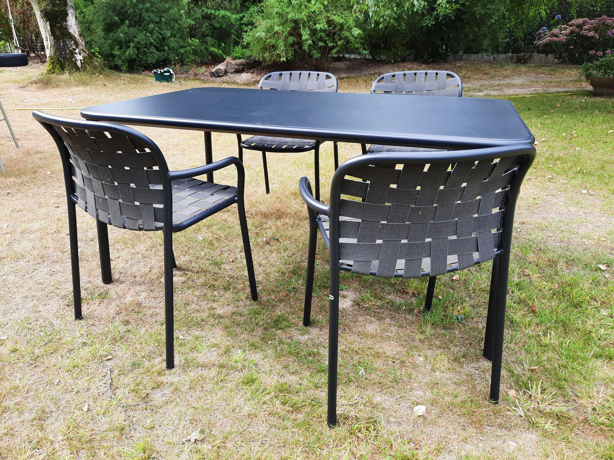 Set Yard tafel 160x97,5 cm, Yard armchair x4 aluminium