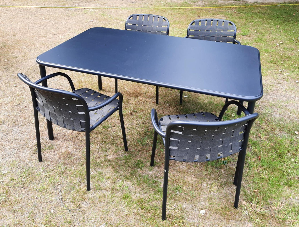 Set Yard tafel 160x97,5 cm, Yard armchair x4 aluminium