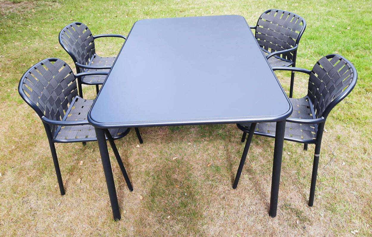Set Yard tafel 160x97,5 cm, Yard armchair x4 aluminium
