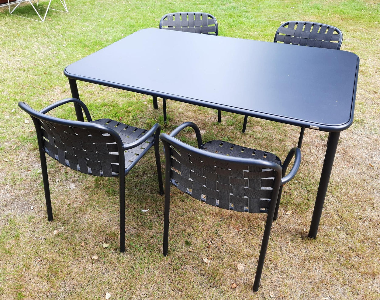 Set Yard tafel 160x97,5 cm, Yard armchair x4 aluminium