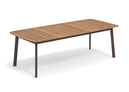 Shine Table rechthoek Aluminium + Teak top - 225x100