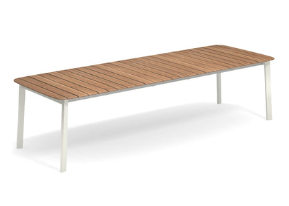 Shine Tafel 180x100 verlengbaar+56+56 Aluminium + Teak top