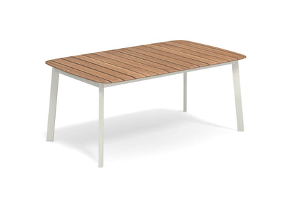 Shine Table rechthoek Aluminium + Teak top - 166x100