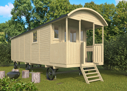 Pipowagen JIMMY XL 840cm incl. veranda bouwpakket