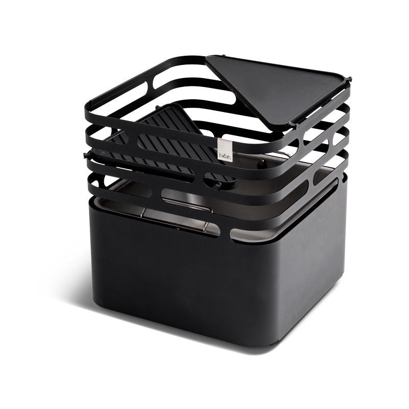 Cube Fire Basket Black