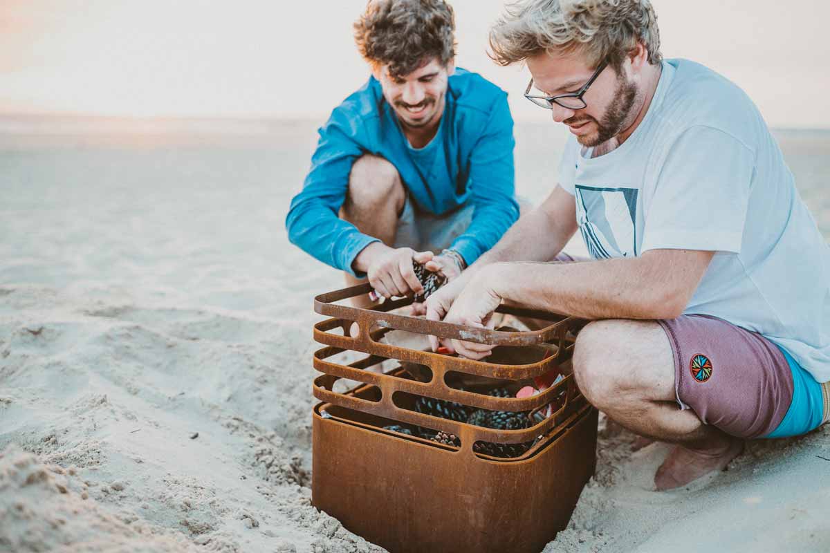 Cube Fire Basket Cortenstaal