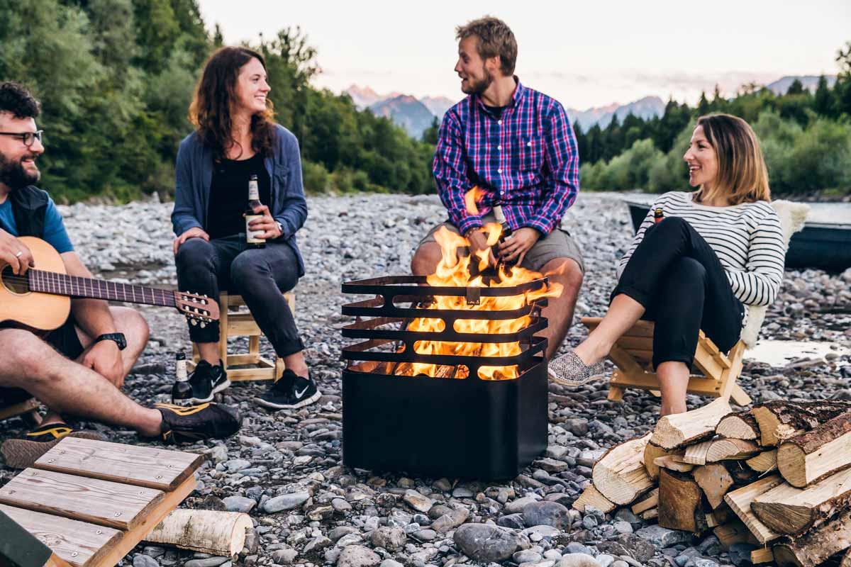 Cube Fire Basket Black