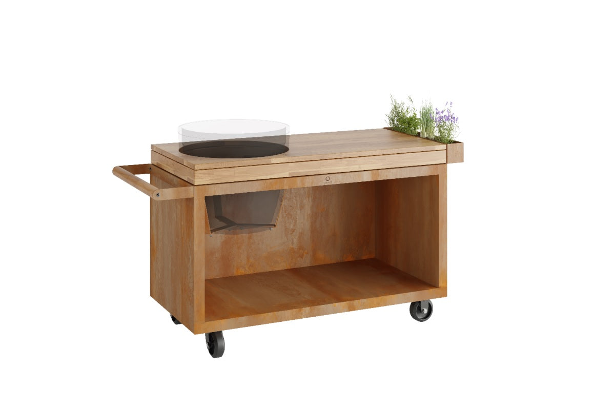 Kamado Table 135 PRO - Corten/Black