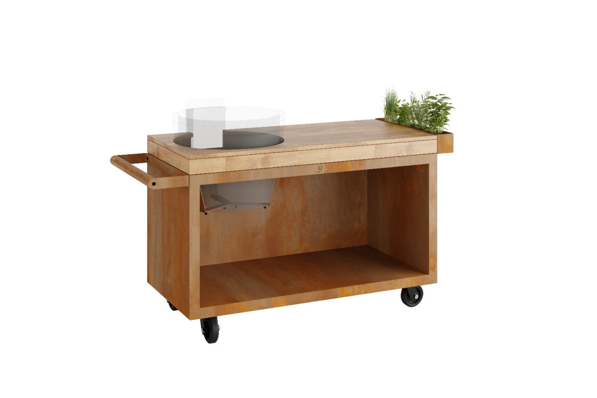 Kamado Table 135 PRO - Corten/Black