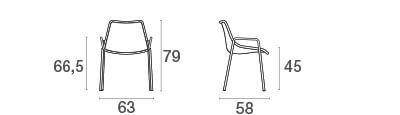 Round armchair / 2 stuks