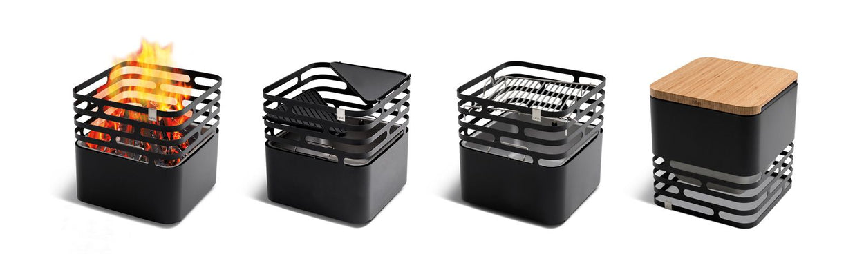 Cube Fire Basket Black