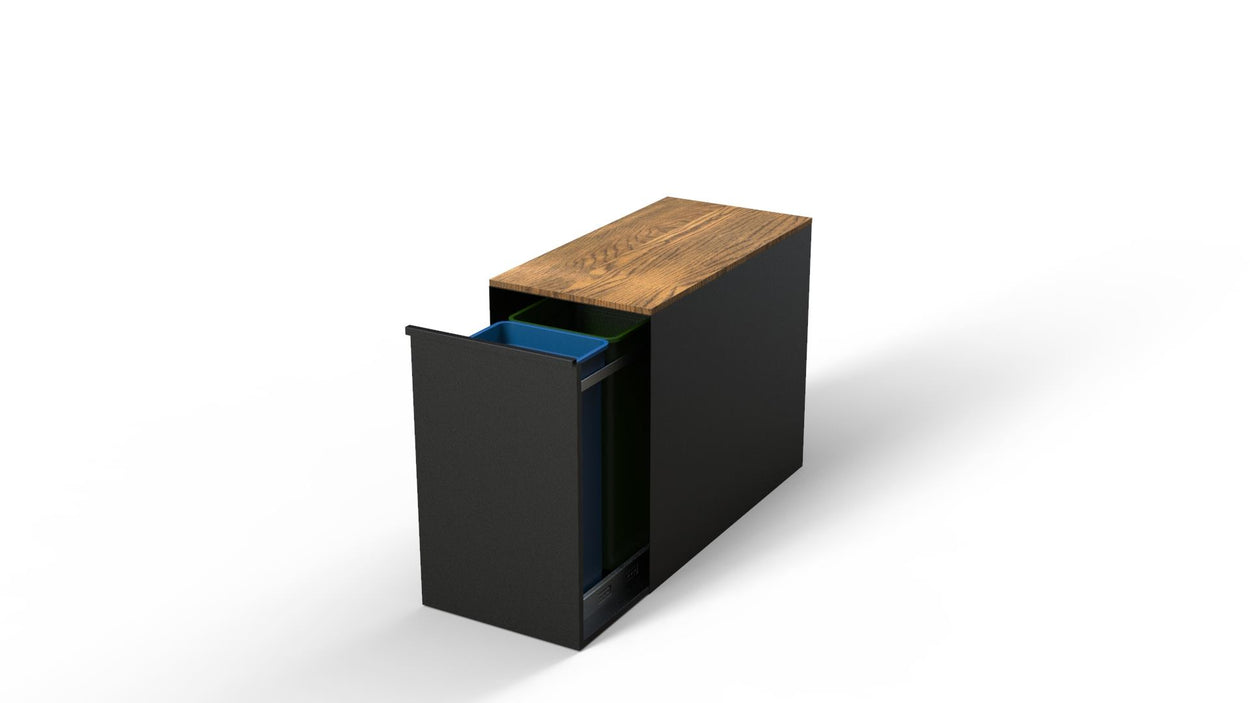 Afvalbak 70L dubbel - 3 kleuren
