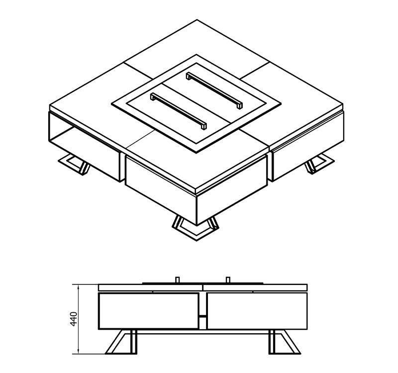 Square Firepit - 3 sizes