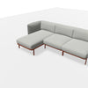 Set Cabla RVS - 3-seater sofa with daybed + 2 Coffee tables - Maple red