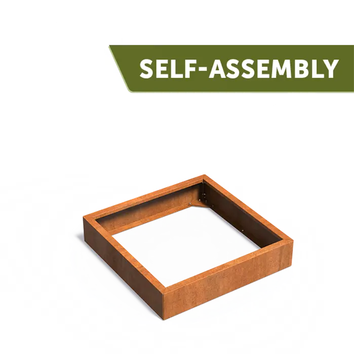 Buitenpotten Carrez Connect zonder bodem - Cortenstaal - vierkant