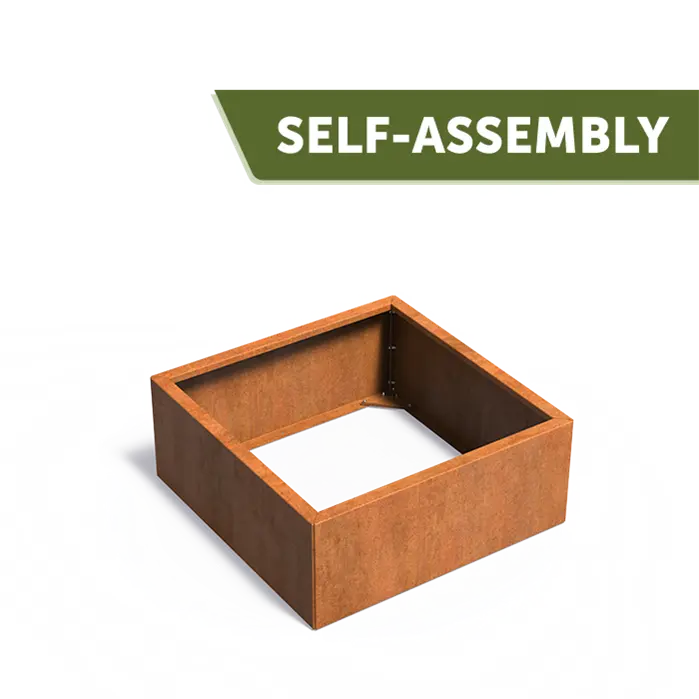 Buitenpotten Carrez Connect zonder bodem - Cortenstaal - vierkant