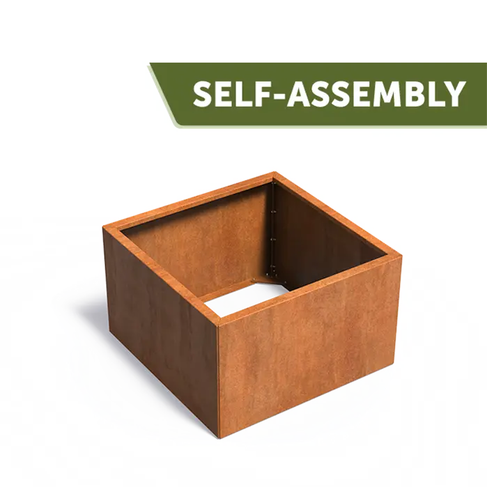 Buitenpotten Carrez Connect zonder bodem - Cortenstaal - vierkant